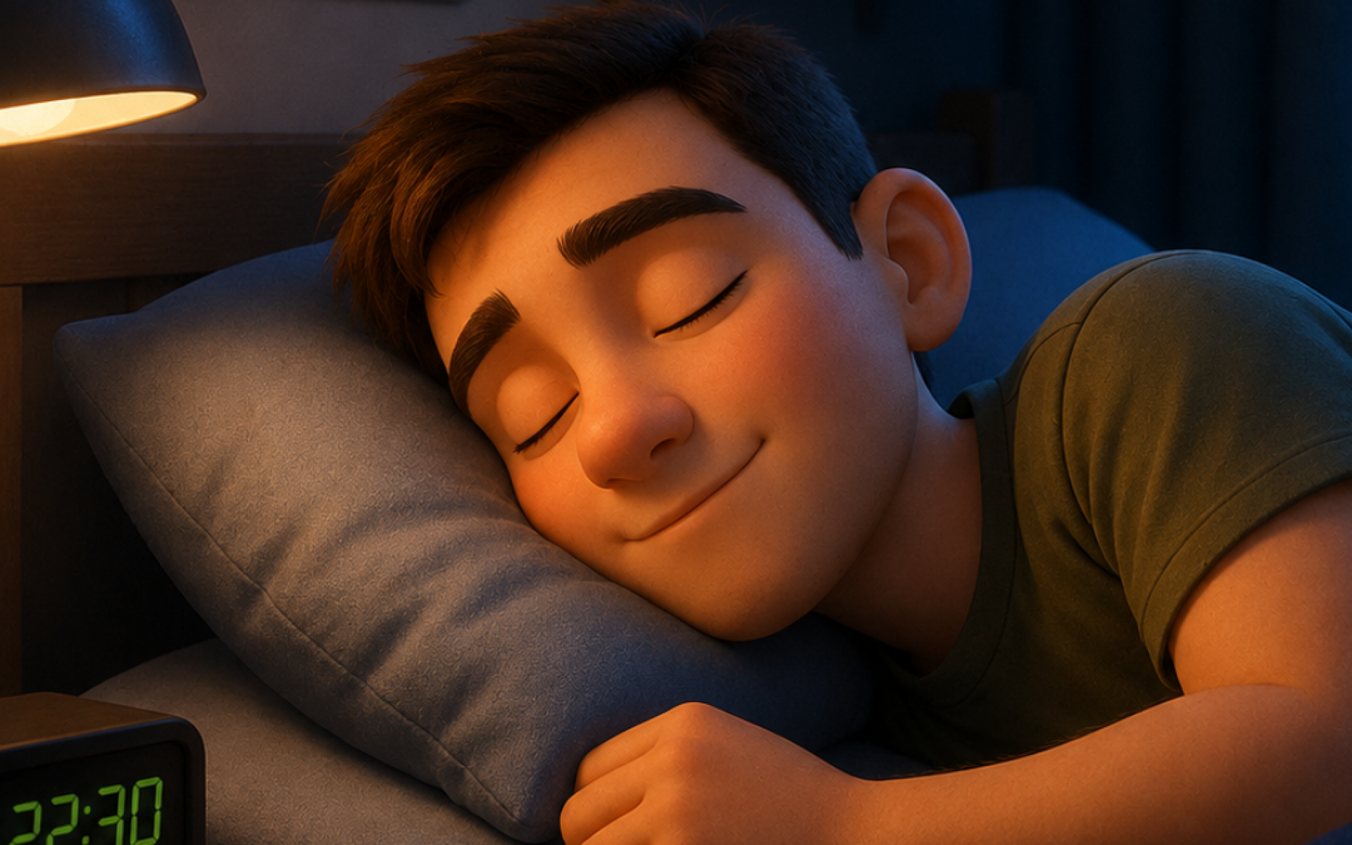 Personnage endormi paisiblement illustrant l'importance du sommeil pour la performance mentale et physique selon les TOP®